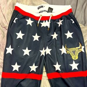 Brand: Huge Exchange, Size: Large, and Color: Navy Blue/Red/White/Gold